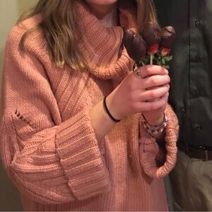 Forever 21 Women's Cowl Neck Sweater in Warm Brown